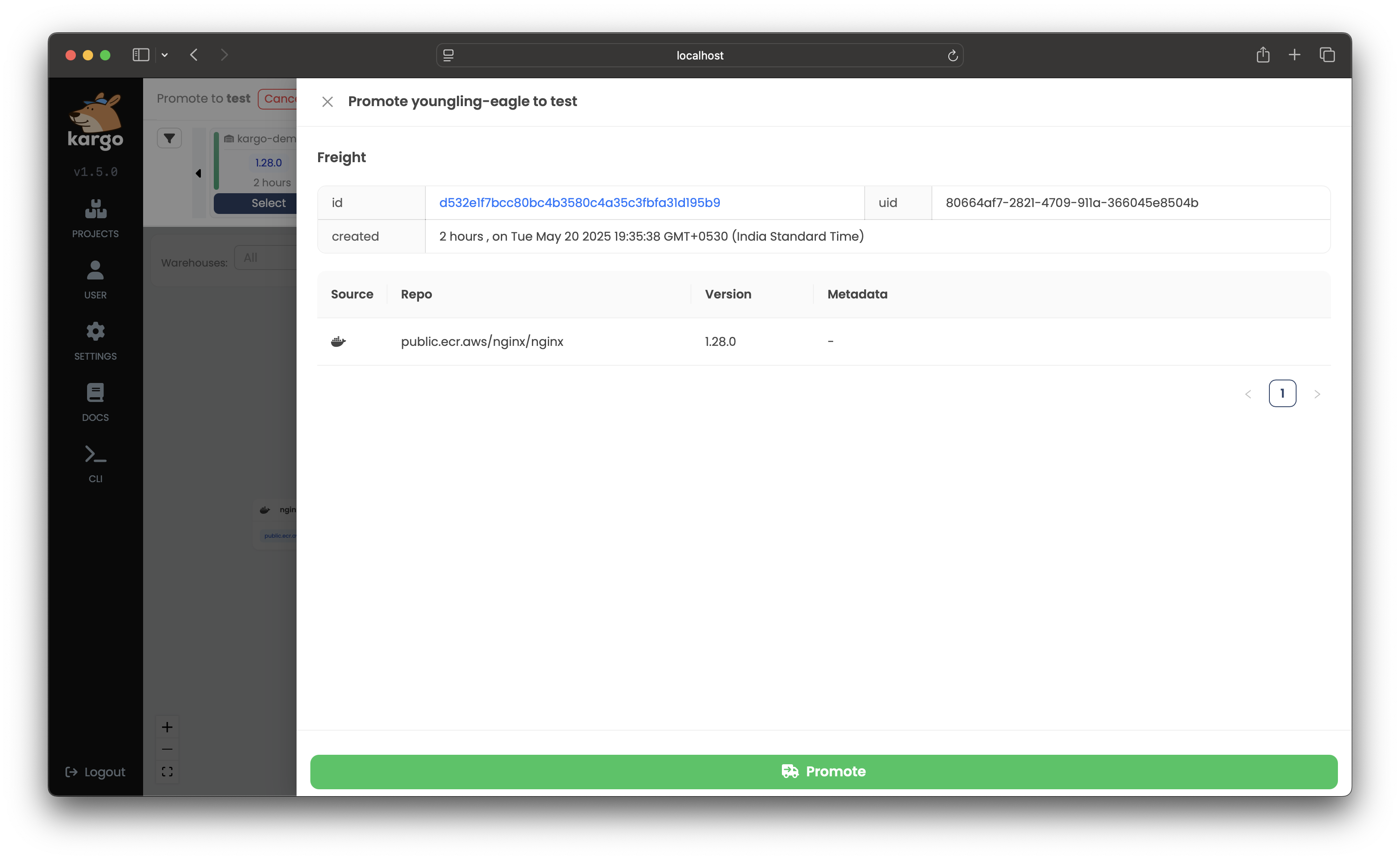 Kargo Promotion Confirmation